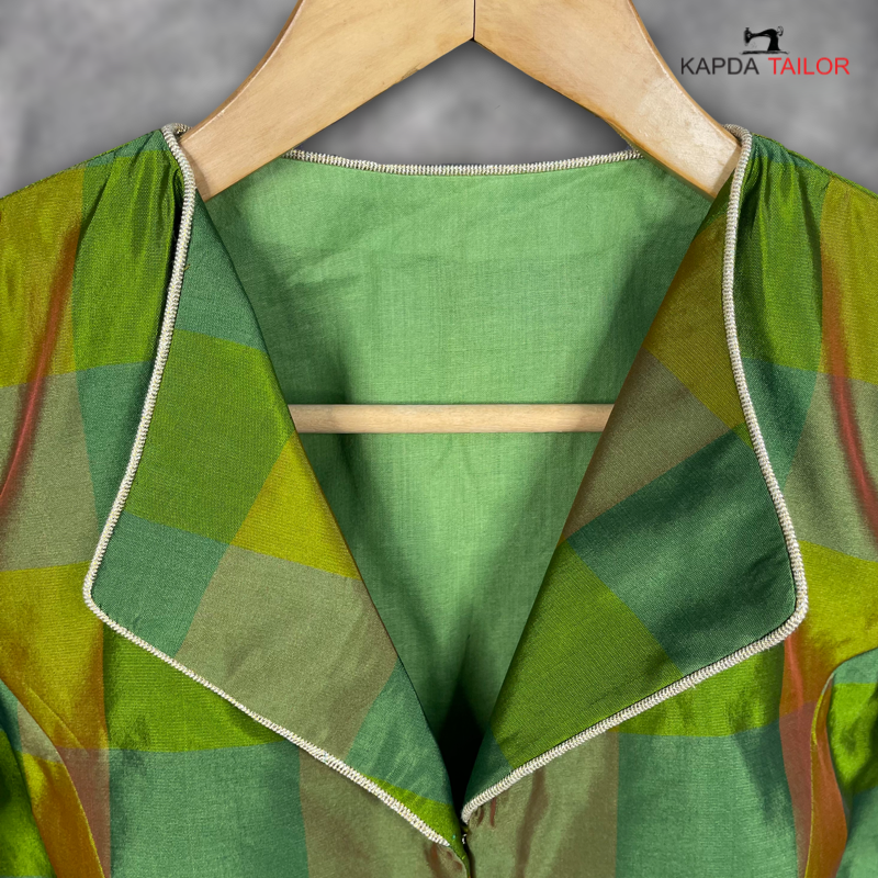 Roohani Resham Green Coloured Silk Ready to Wear Blouse - kapda Tailor | Grocsy