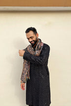 Black Mirror Designer Kurta by Hilo Design | Grocsy