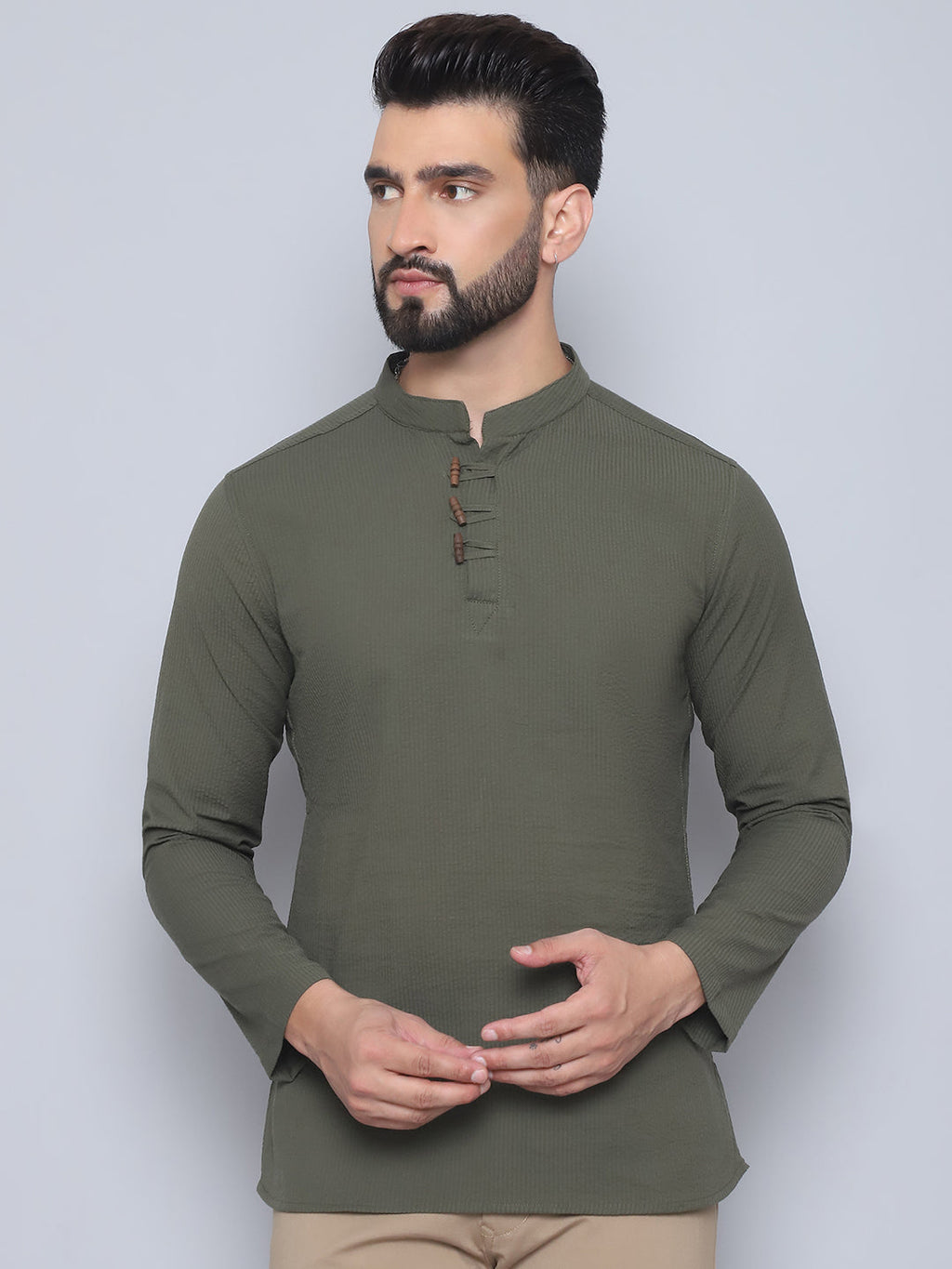 Even Apparels Men's Loop Wooden Button Kurta | Grocsy