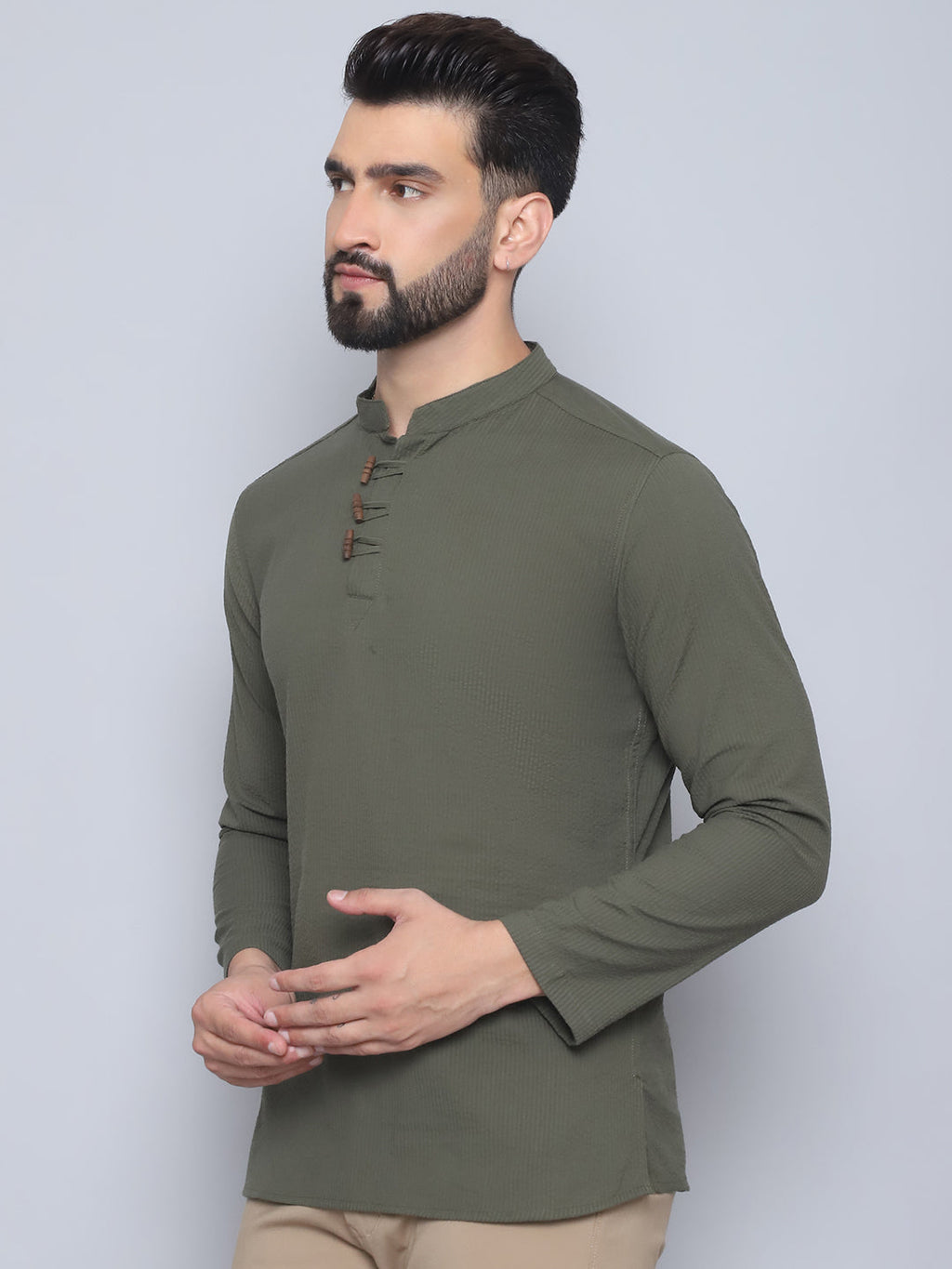 Even Apparels Men's Loop Wooden Button Kurta | Grocsy