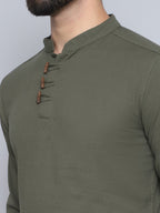 Even Apparels Men's Loop Wooden Button Kurta | Grocsy