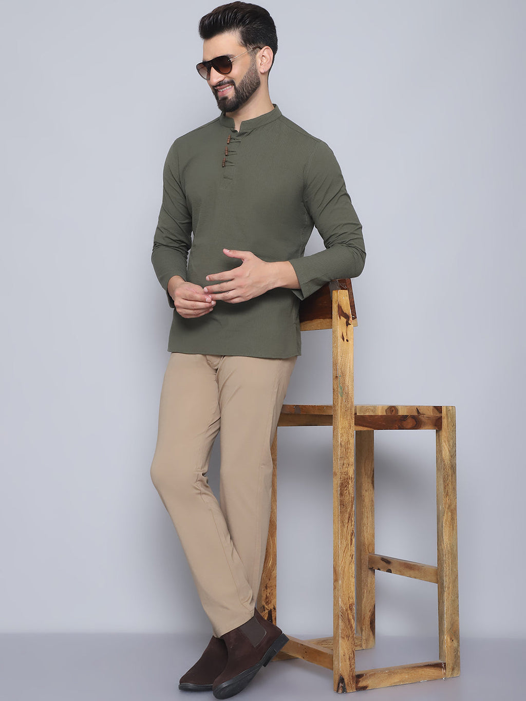 Even Apparels Men's Loop Wooden Button Kurta | Grocsy