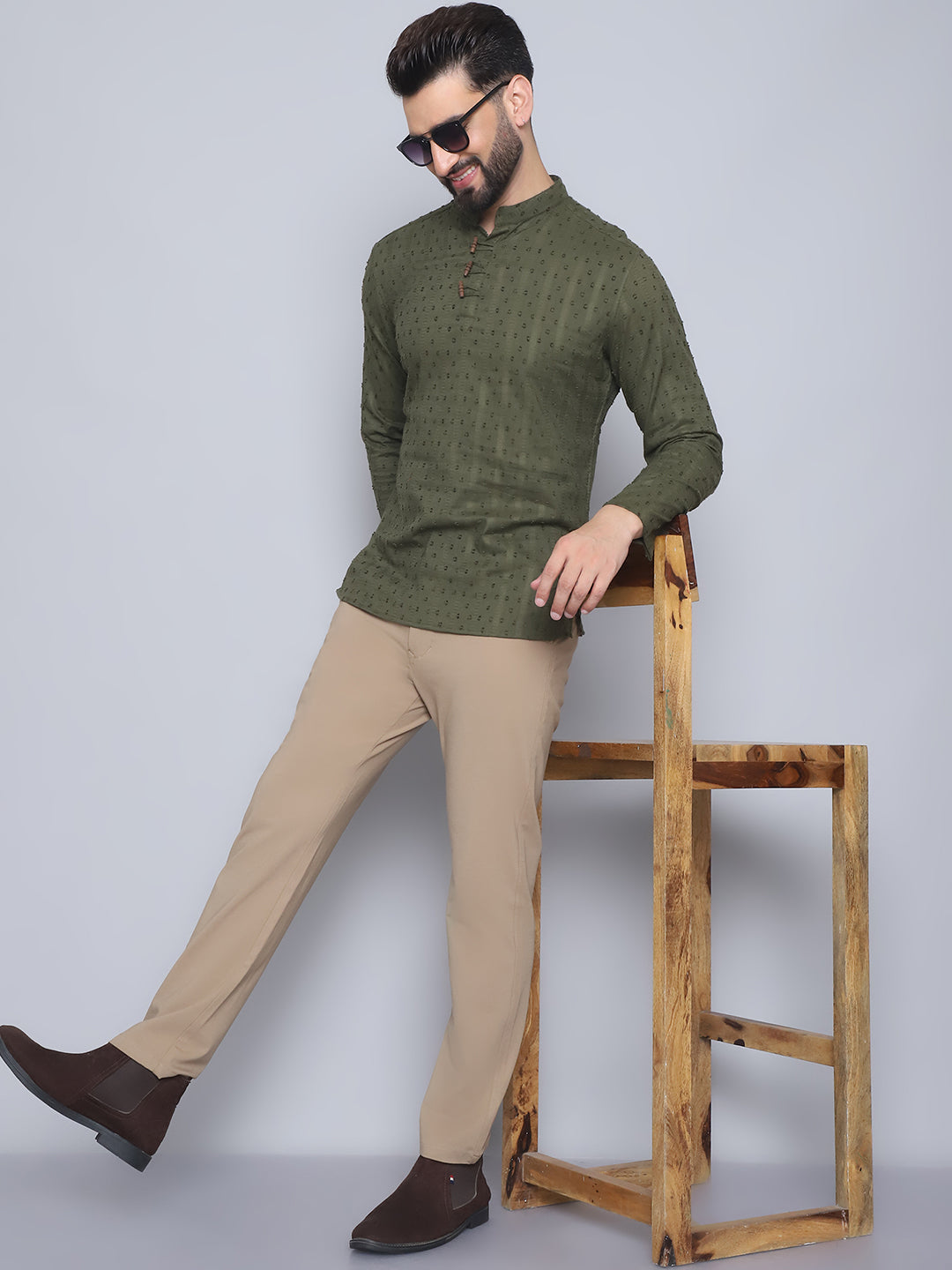 Even Apparels Men's Loop Wooden Button Kurta | Grocsy
