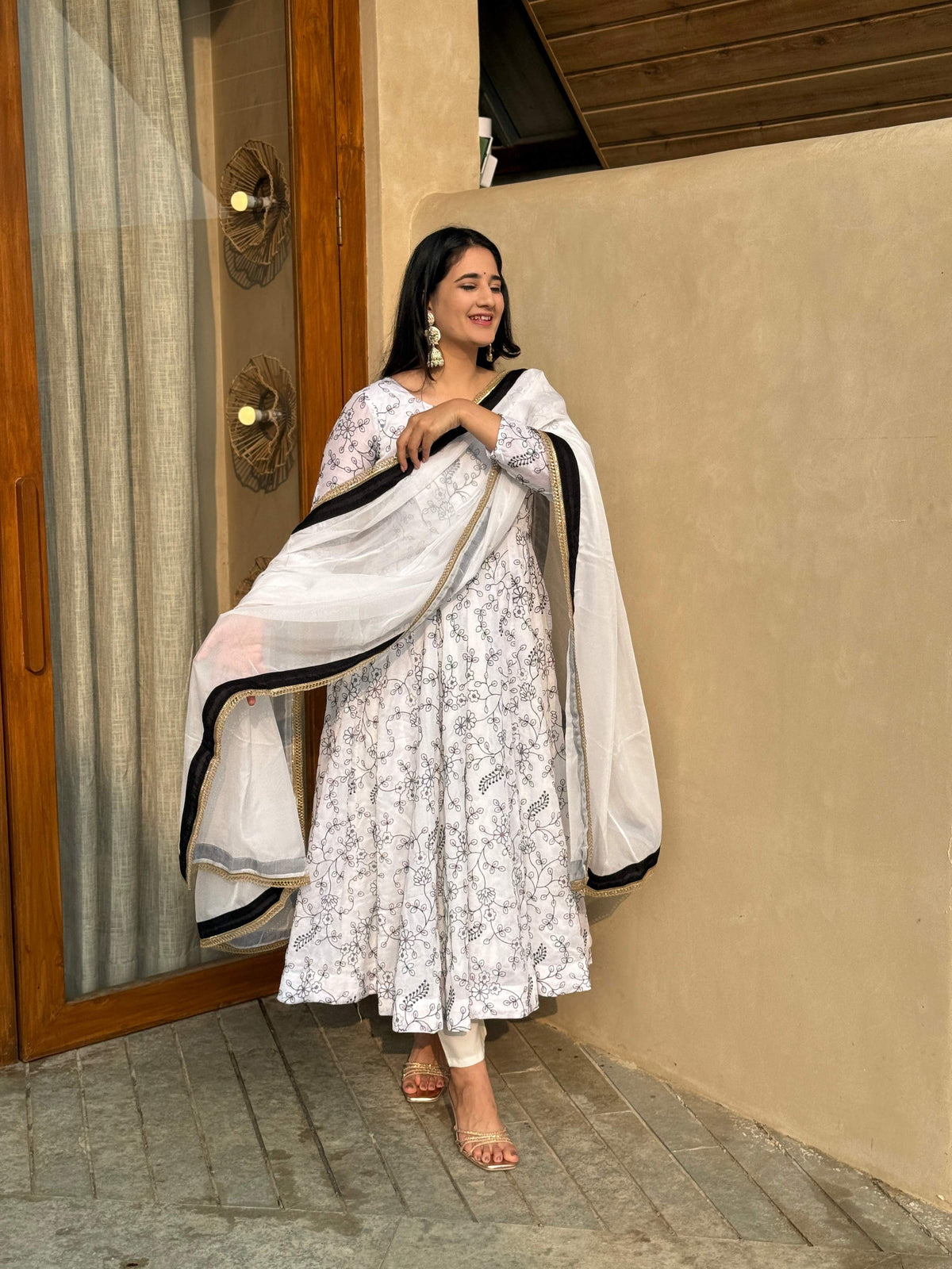 Yash Enterprise White Vichitra Silk Party Wear Embroidery Suit Set | Grocsy