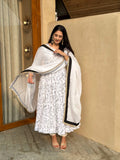 Yash Enterprise White Vichitra Silk Party Wear Embroidery Suit Set | Grocsy