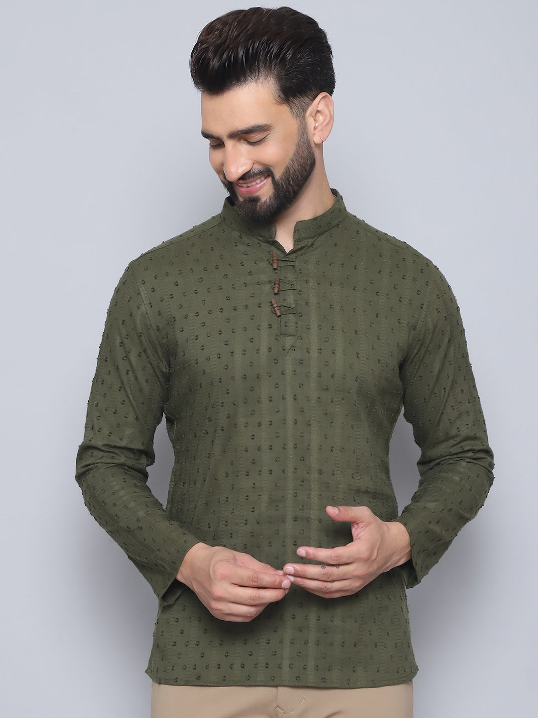 Even Apparels Men's Loop Wooden Button Kurta | Grocsy