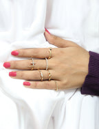 Gold-Polished Alloy Stylish Contemporary Stackable Ring - The Pari | Grocsy