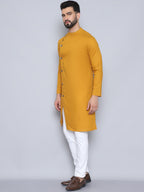 Even Apparels Men's Pure Cotton Yellow Sherwani Kurta | Grocsy