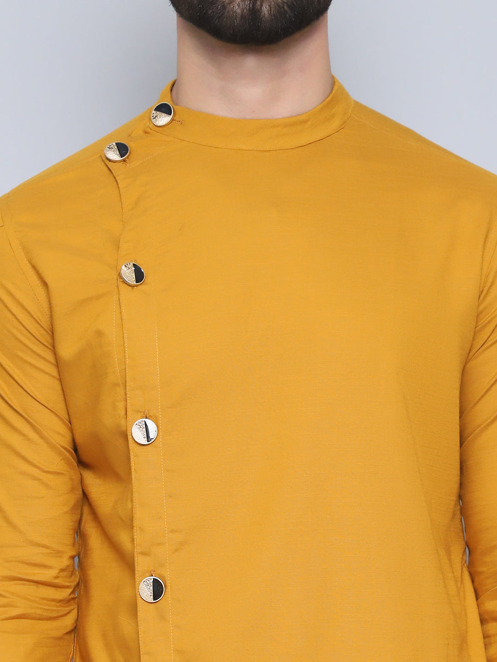Even Apparels Men's Pure Cotton Yellow Sherwani Kurta | Grocsy