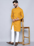 Even Apparels Men's Pure Cotton Yellow Sherwani Kurta | Grocsy