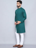 Even Apparels Men's Pure Cotton Green Sherwani Kurta | Grocsy