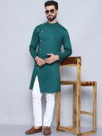 Even Apparels Men's Pure Cotton Green Sherwani Kurta | Grocsy