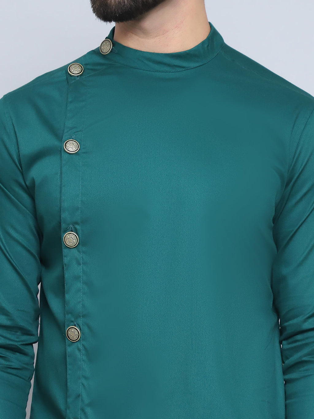 Even Apparels Men's Pure Cotton Green Sherwani Kurta | Grocsy