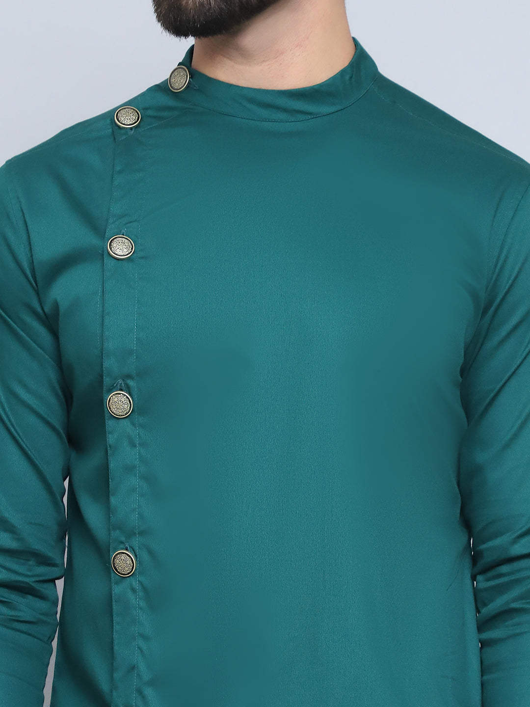 Even Apparels Men's Pure Cotton Green Sherwani Kurta | Grocsy