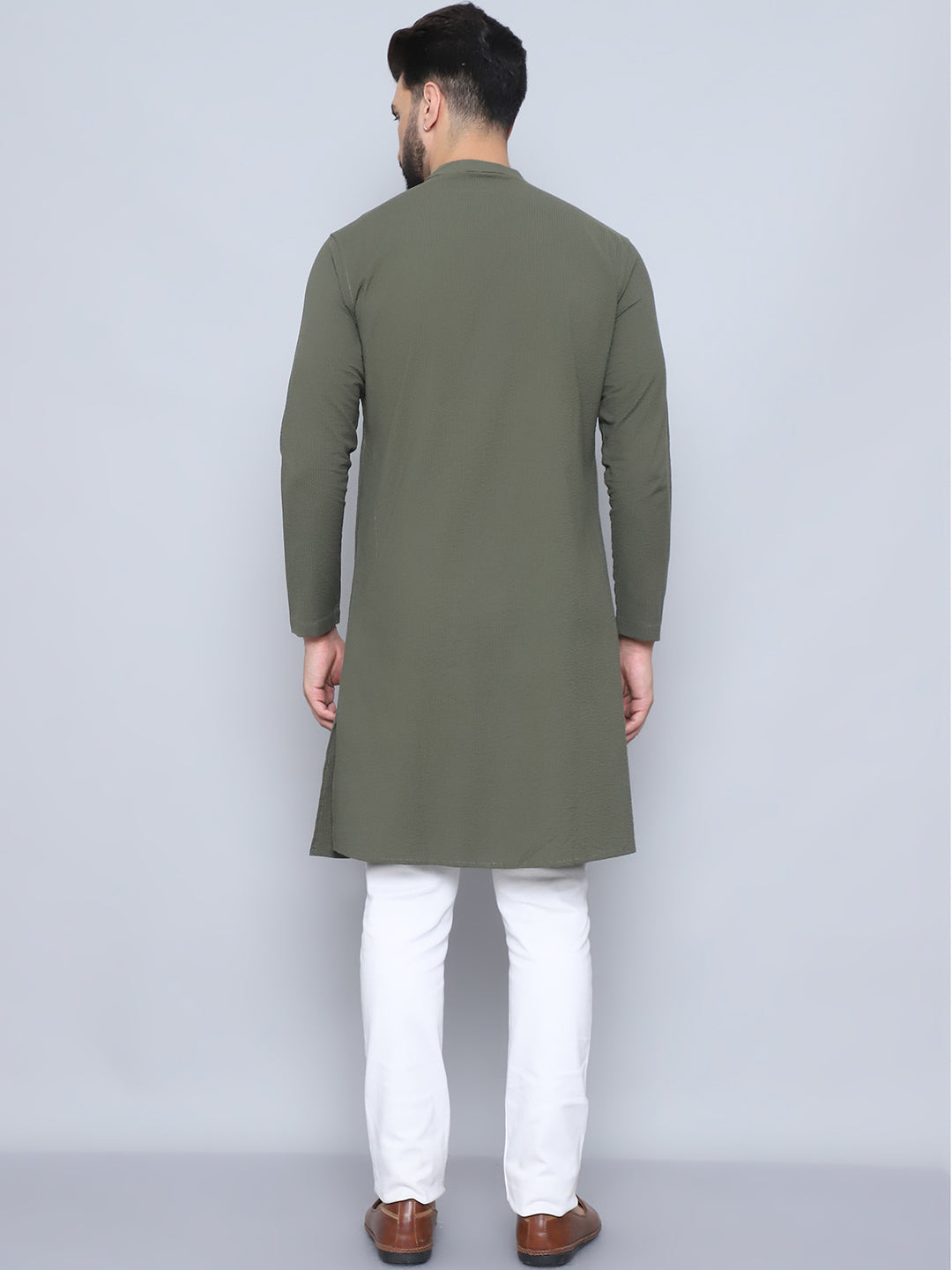 Even Apparels Men's Pure Cotton Green Sherwani Kurta | Grocsy