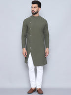 Even Apparels Men's Pure Cotton Green Sherwani Kurta | Grocsy
