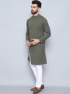 Even Apparels Men's Pure Cotton Green Sherwani Kurta | Grocsy