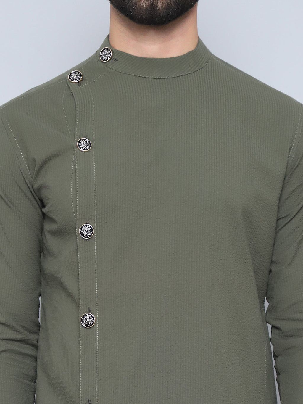 Even Apparels Men's Pure Cotton Green Sherwani Kurta | Grocsy