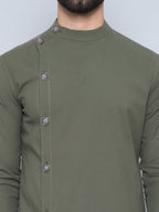 Even Apparels Men's Pure Cotton Green Sherwani Kurta | Grocsy