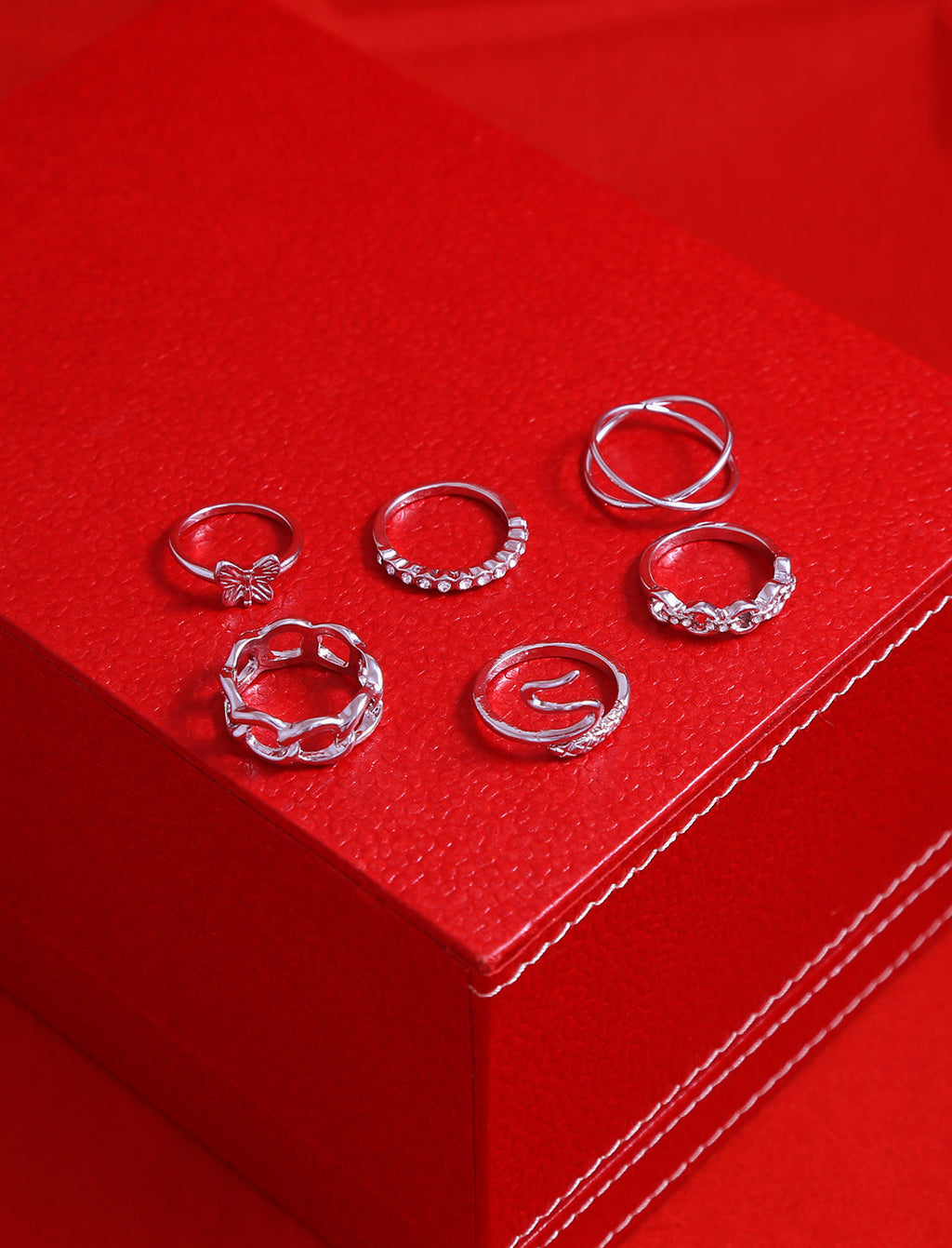 Silver-Plated Alloy Stylish Contemporary Stackable Ring - The Pari | Grocsy