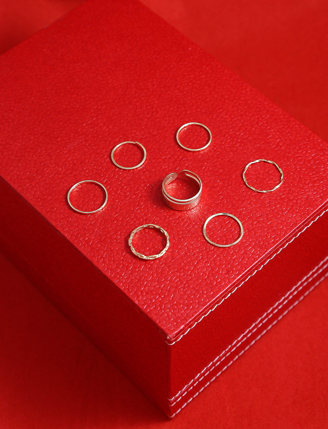 Gold-Polished Alloy Stylish Contemporary Stackable Ring - The Pari | Grocsy