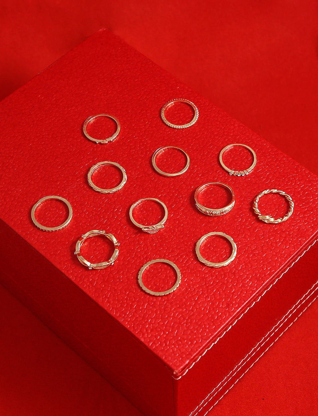 Gold-Polished Alloy Stylish Contemporary Stackable Ring - The Pari | Grocsy