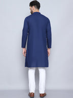 Even Apparels Men's Pure Cotton Blue Kurta | Grocsy