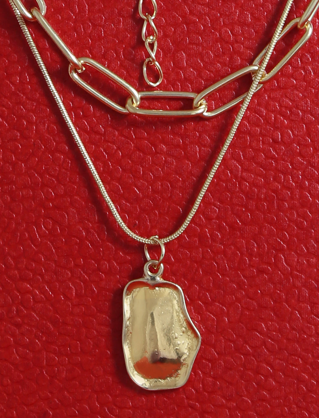 Gold-Polished Alloy Layered Designer Short Necklace - The Pari | Grocsy