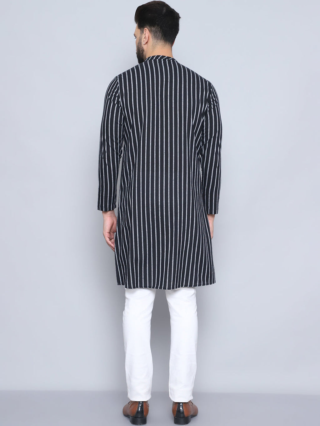 Even Apparels Men's Pure Cotton Black Sherwani Kurta | Grocsy