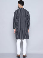 Even Apparels Men's Pure Cotton Black Sherwani Kurta | Grocsy