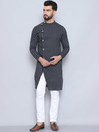 Even Apparels Men's Pure Cotton Black Sherwani Kurta | Grocsy