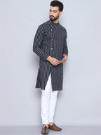 Even Apparels Men's Pure Cotton Black Sherwani Kurta | Grocsy