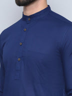 Even Apparels Men's Pure Cotton Blue Kurta | Grocsy
