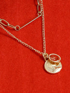 Gold-Polished Alloy Layered Designer Short Necklace - The Pari | Grocsy