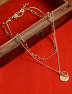 Gold-Polished Alloy Layered Designer Short Necklace - The Pari | Grocsy