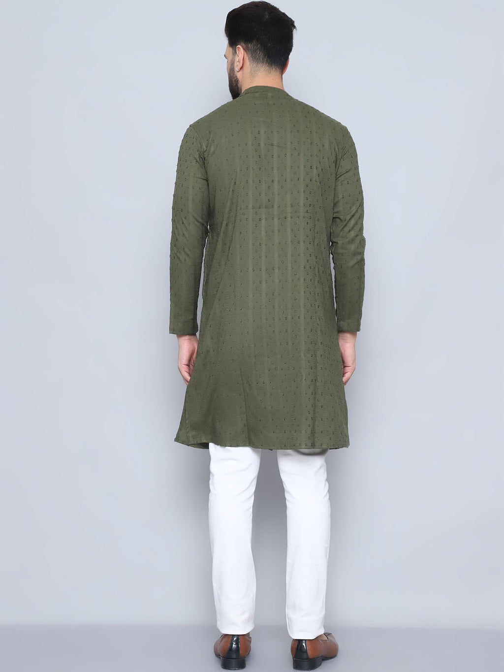 Even Apparels Men's Pure Cotton Green Sherwani Kurta | Grocsy