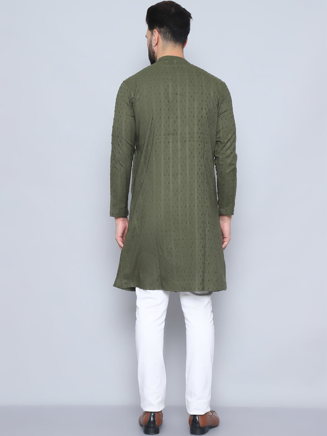 Even Apparels Men's Pure Cotton Green Sherwani Kurta | Grocsy