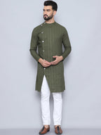 Even Apparels Men's Pure Cotton Green Sherwani Kurta | Grocsy