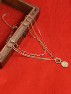 Gold-Polished Alloy Layered Designer Short Necklace - The Pari | Grocsy