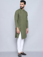 Even Apparels Men's Pure Cotton Green Sherwani Kurta | Grocsy