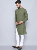 Even Apparels Men's Pure Cotton Green Sherwani Kurta | Grocsy