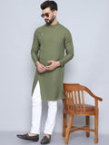 Even Apparels Men's Pure Cotton Green Sherwani Kurta | Grocsy