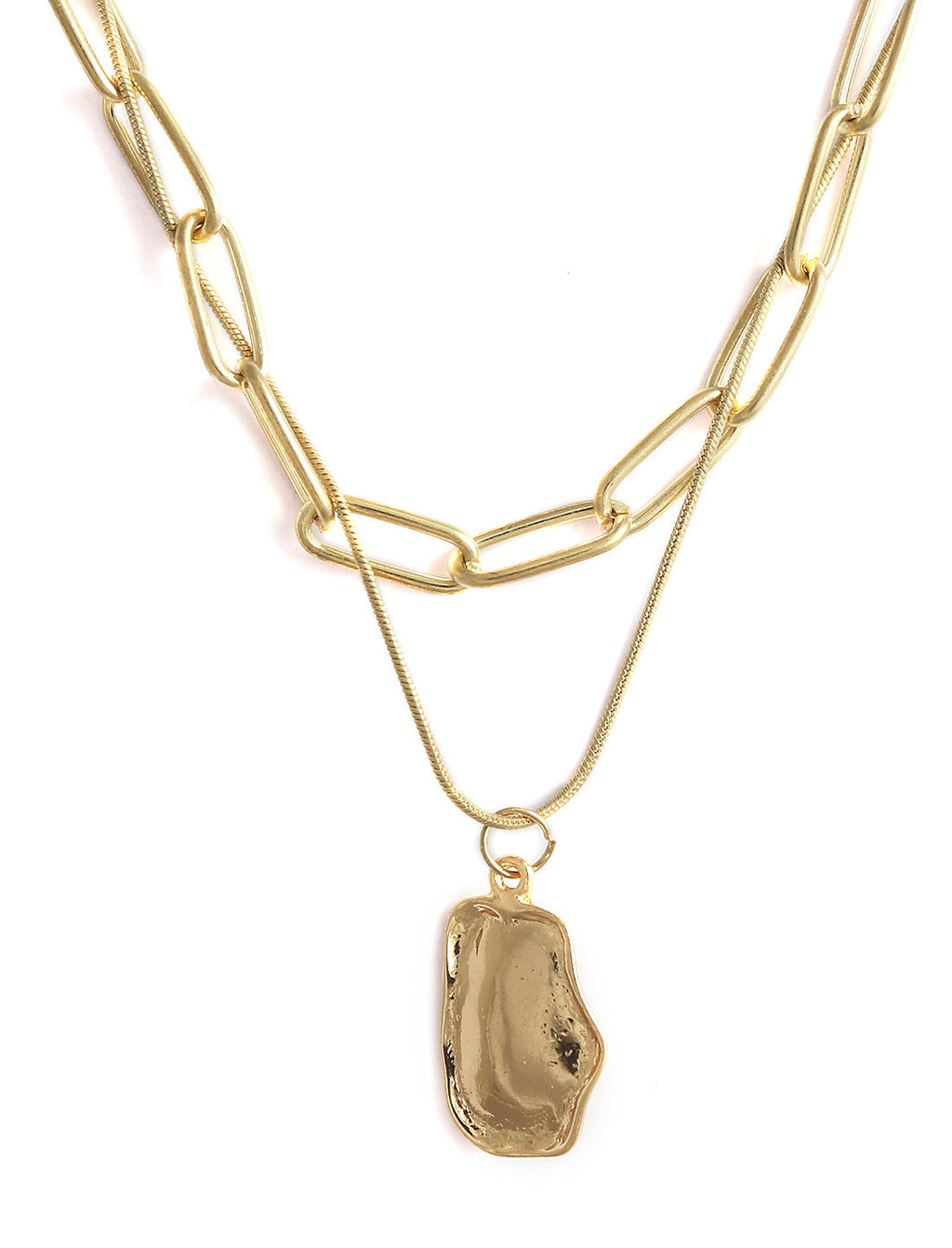 Gold-Polished Alloy Layered Designer Short Necklace - The Pari | Grocsy