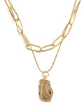 Gold-Polished Alloy Layered Designer Short Necklace - The Pari | Grocsy