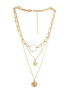 Gold-Polished Alloy Layered Designer Short Necklace - The Pari | Grocsy