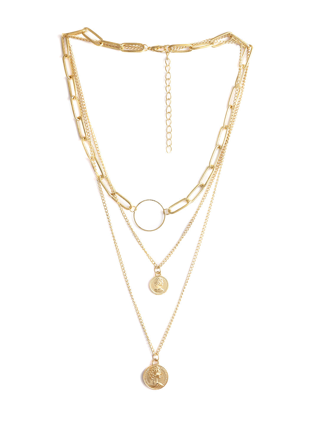 Gold-Polished Alloy Layered Designer Short Necklace - The Pari | Grocsy