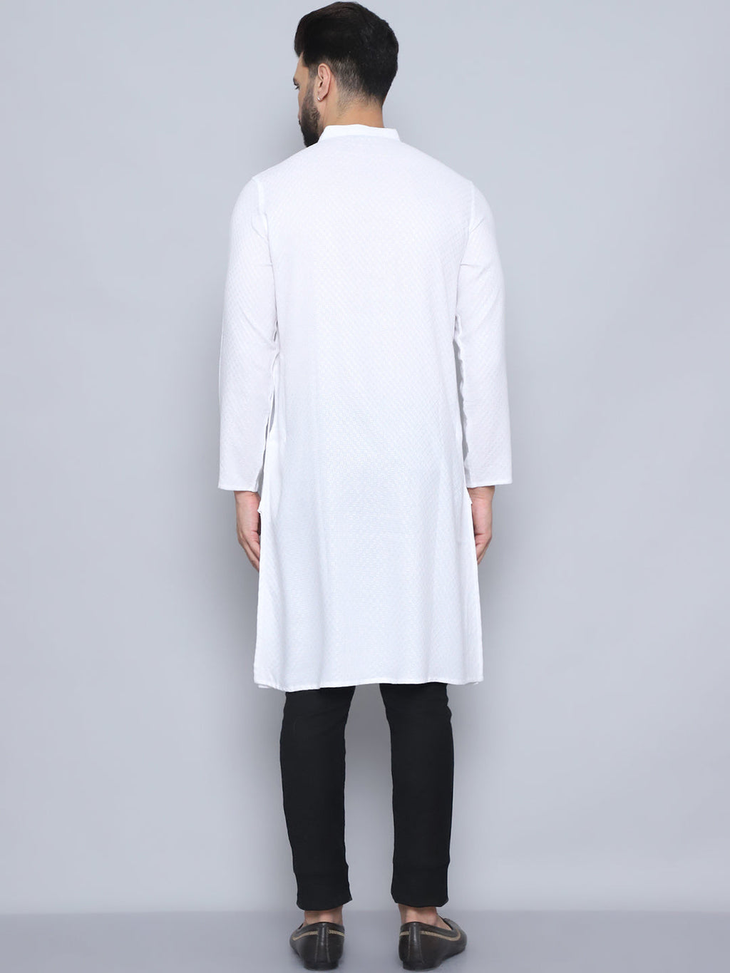 Even Apparels Men's Pure Cotton White Kurta | Grocsy