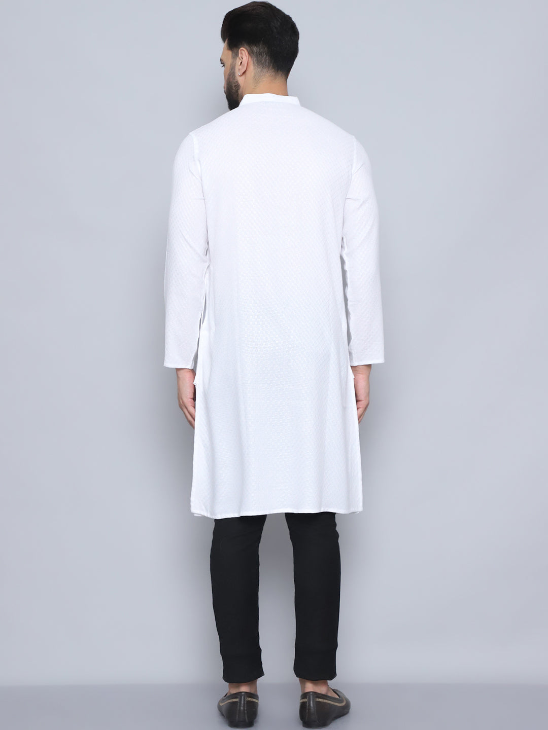 Even Apparels Men's Pure Cotton White Kurta | Grocsy