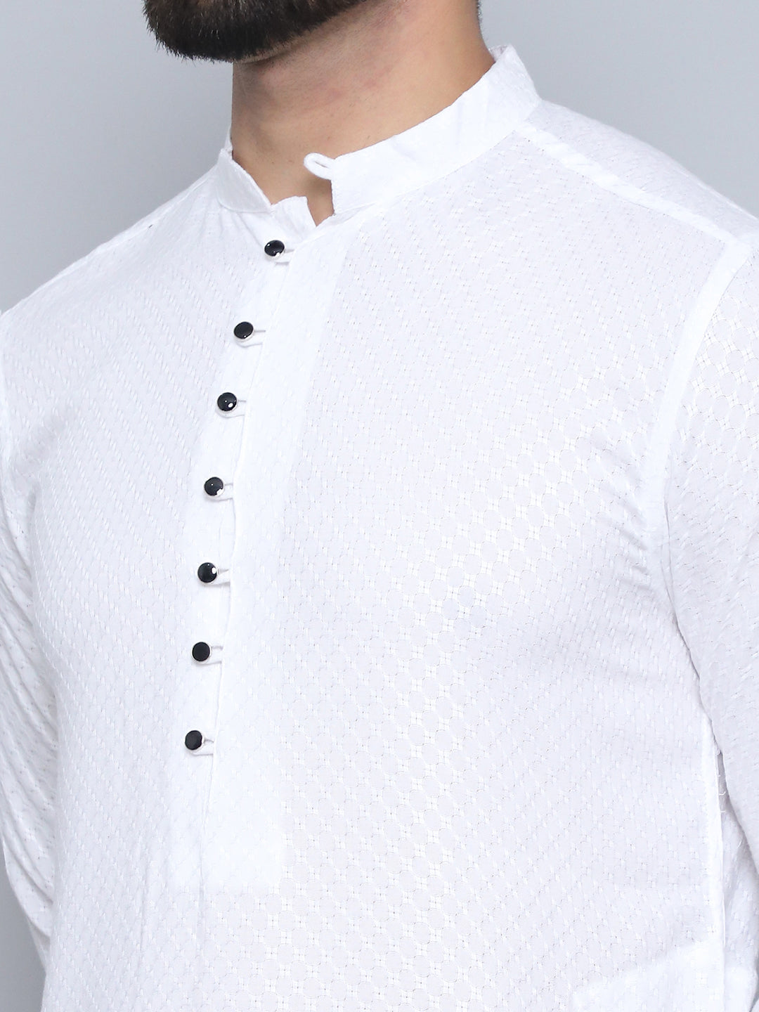 Even Apparels Men's Pure Cotton White Kurta | Grocsy
