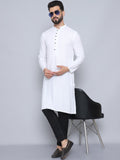 Even Apparels Men's Pure Cotton White Kurta | Grocsy